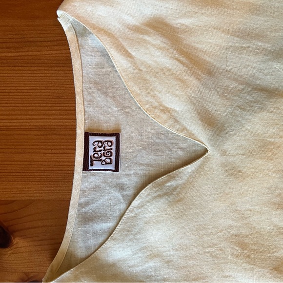 Tera Bora designer linen top. Butter stick yellow. Open lower back. Size S. - Picture 5 of 10